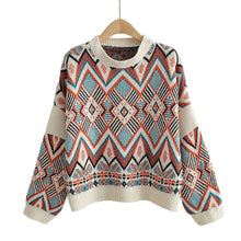 Load image into Gallery viewer, Vintage Geometric Knitted Sweater
