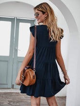 Load image into Gallery viewer, Ruffle Sleeve Round Neck Mini Dress
