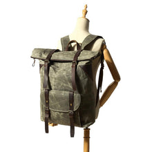 Load image into Gallery viewer, Vintage Roll Top Backpack
