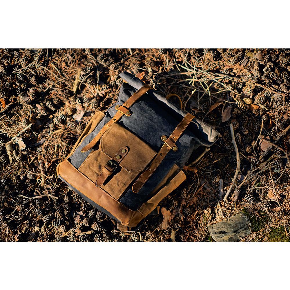 Features of your Vintage Roll Top Backpack