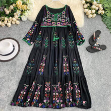 Load image into Gallery viewer, Floral Embroidered Maxi Loose Dress
