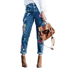 Load image into Gallery viewer, Brigitte Floral Blue Jeans
