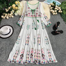 Load image into Gallery viewer, Floral Embroidered Maxi Loose Dress
