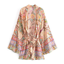 Load image into Gallery viewer, Floral Print Long Loose Sleeves Kimono
