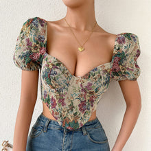Load image into Gallery viewer, Vintage Floral Corset Top
