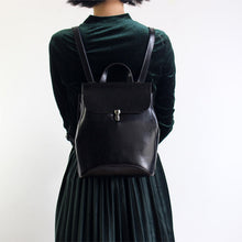 Load image into Gallery viewer, Classic Button Convertible Leather Backpack Bag School Purse for Women
