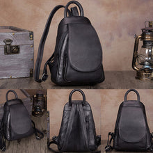 Load image into Gallery viewer, Womens Brown Dyeing Leather Backpack Purse Laptop Book Bag for Women
