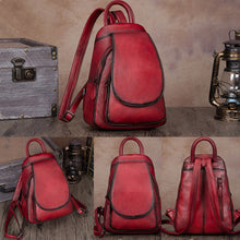 Load image into Gallery viewer, Womens Brown Dyeing Leather Backpack Purse Laptop Book Bag for Women

